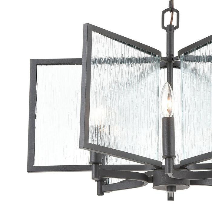 Six Light Chandelier from the Inversion collection in Charcoal finish