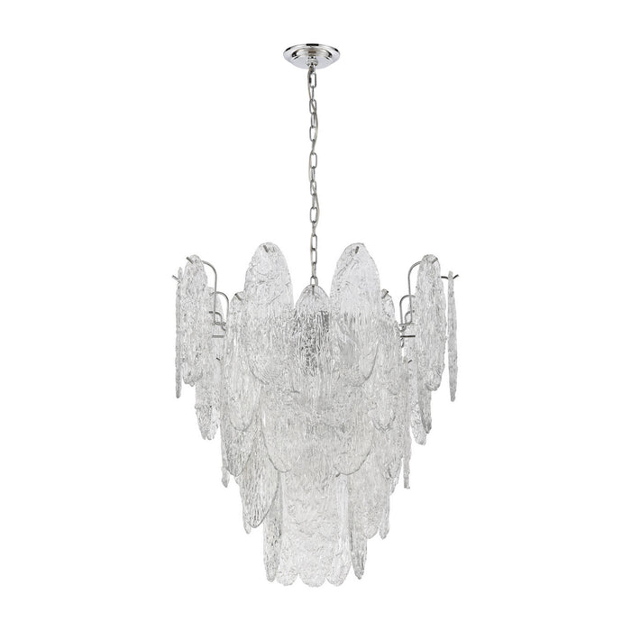 Nine Light Chandelier from the Frozen Cascade collection in Polished Chrome finish