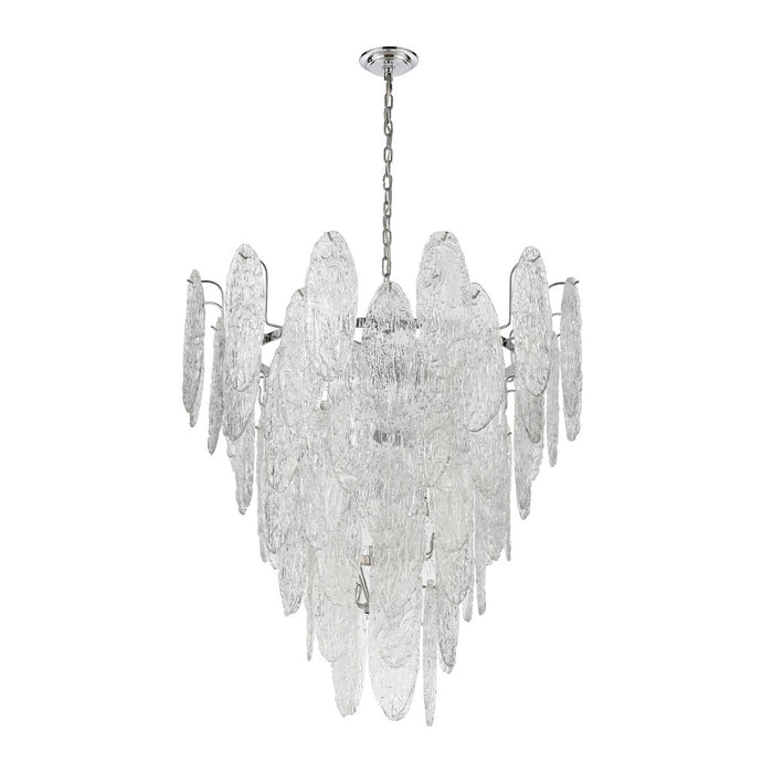 13 Light Chandelier from the Frozen Cascade collection in Polished Chrome finish
