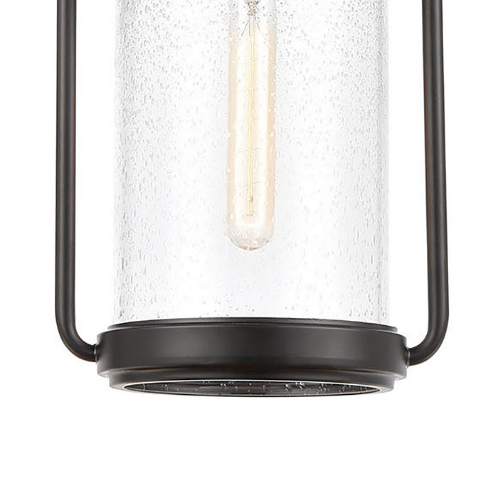 One Light Outdoor Hanging Lantern from the Wexford collection in Matte Black, Brushed Brass, Brushed Brass finish