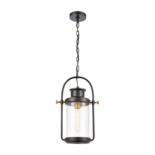 ELK Home - 46672/1 - One Light Outdoor Hanging Lantern - Wexford - Matte Black, Brushed Brass, Brushed Brass
