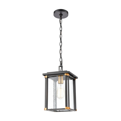 ELK Home - 46723/1 - One Light Outdoor Hanging Lantern - Vincentown - Matte Black, Brushed Brass, Brushed Brass