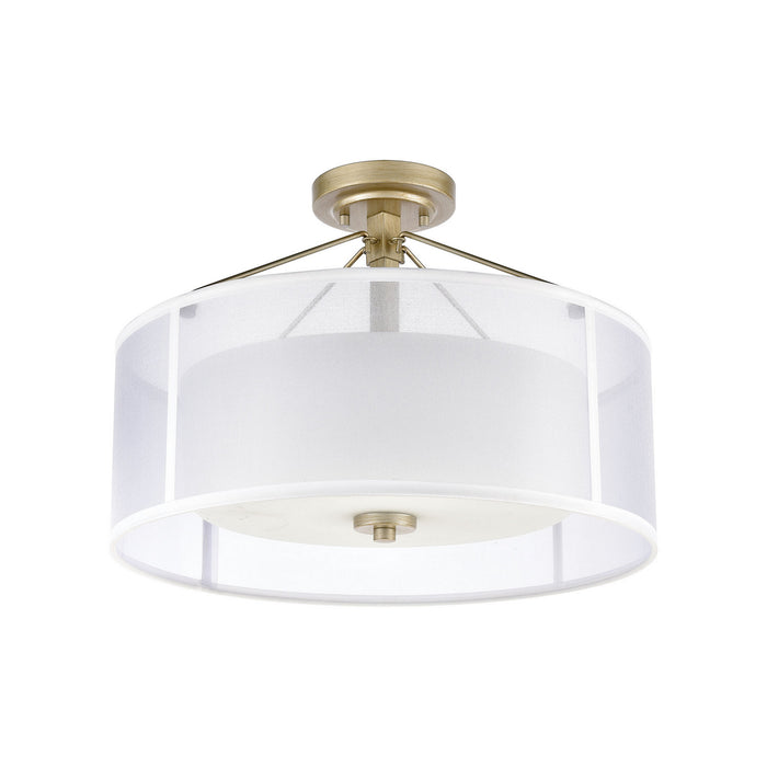 Three Light Semi Flush Mount from the Diffusion collection in Aged Silver finish