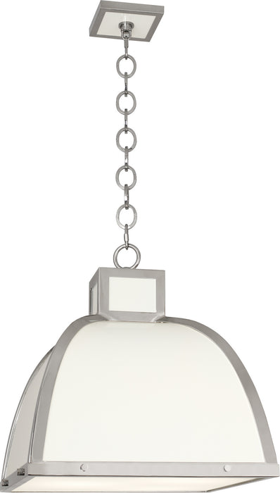 Robert Abbey - 1447 - Three Light Pendant - Ranger - Glossy White Painted w/ Polished Nickel