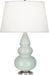 Robert Abbey - 258X - One Light Accent Lamp - Small Triple Gourd - Celadon Glazed Ceramic w/ Antique Silvered