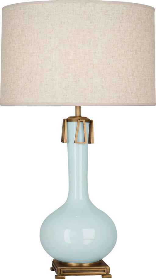 Robert Abbey - BB992 - One Light Table Lamp - Athena - Baby Blue Glazed Ceramic w/ Aged Brass