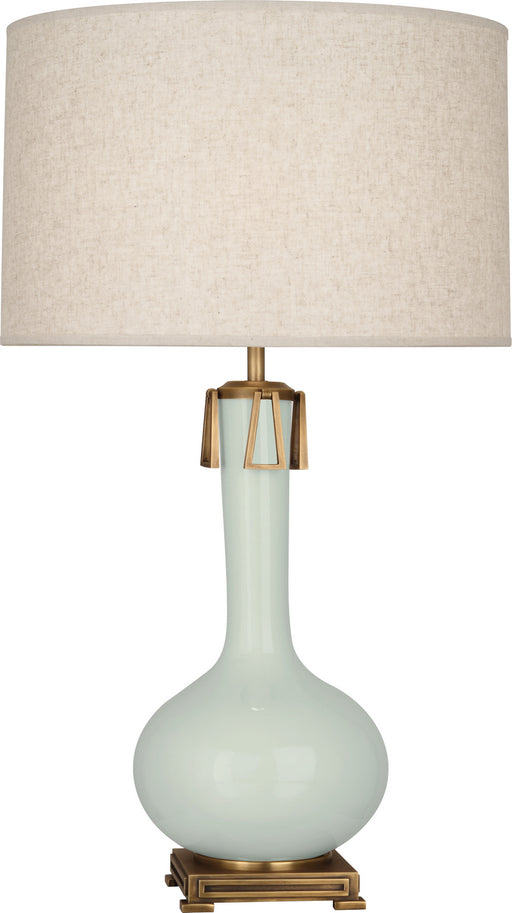 Robert Abbey - CL992 - One Light Table Lamp - Athena - Celadon Glazed Ceramic w/ Aged Brass