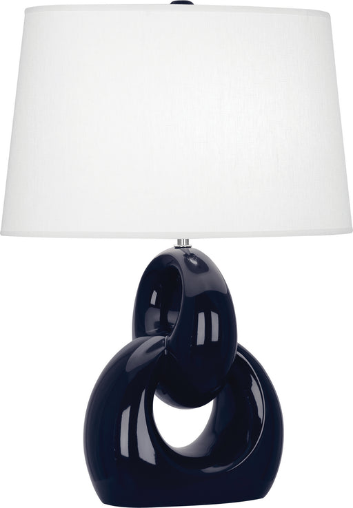 Robert Abbey - MB981 - One Light Table Lamp - Fusion - Midnight Blue Glazed Ceramic w/ Polished Nickel