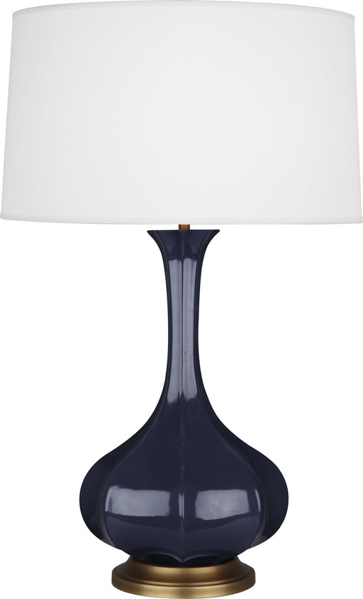 Robert Abbey - MB994 - One Light Table Lamp - Pike - Midnight Blue Glazed Ceramic w/ Aged Brass