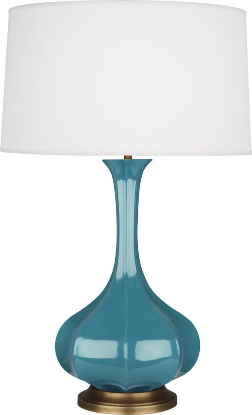 Robert Abbey - OB994 - One Light Table Lamp - Pike - Steel Blue Glazed Ceramic w/ Aged Brass