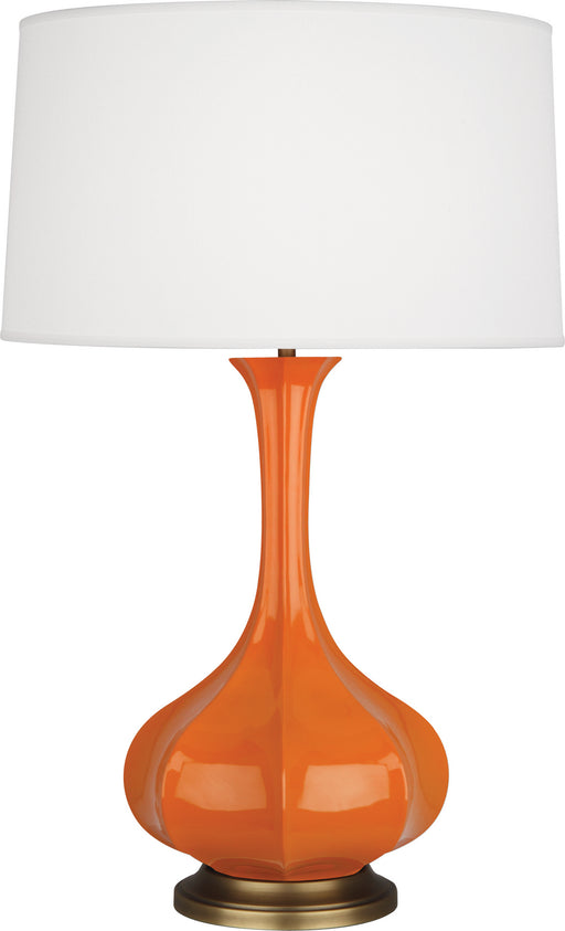Robert Abbey - PM994 - One Light Table Lamp - Pike - Pumpkin Glazed Ceramic w/ Aged Brass