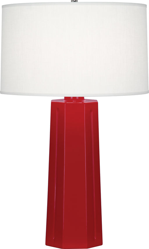 Robert Abbey - RR960 - One Light Table Lamp - Mason - Ruby Red Glazed Ceramic