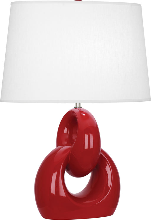 Robert Abbey - RR981 - One Light Table Lamp - Fusion - Ruby Red Glazed Ceramic w/ Polished Nickel