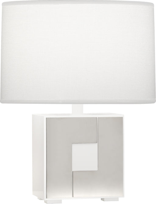 Robert Abbey - WH578 - One Light Table Lamp - Blox - White Enamel w/ Polished Nickel