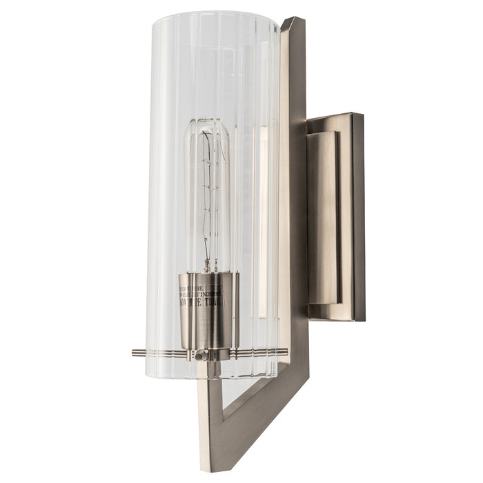One Light Wall Sconce from the Faceted Sconce collection in Brushed Nickel finish