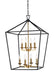 Trans Globe Imports - 10268 BK/AG - Eight Light Pendant - Black/Antique Gold