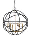 Trans Globe Imports - 70656 BK/AG - Six Light Pendant - Black/Antique Gold