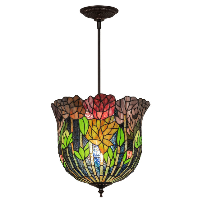 Meyda Tiffany - 217493 - One Light Pendant - Tiffany Honey Locust - Mahogany Bronze
