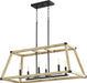 Quorum - 6589-6-69 - Six Light Entry Pendant - Alpine - Noir w/ Driftwood finish
