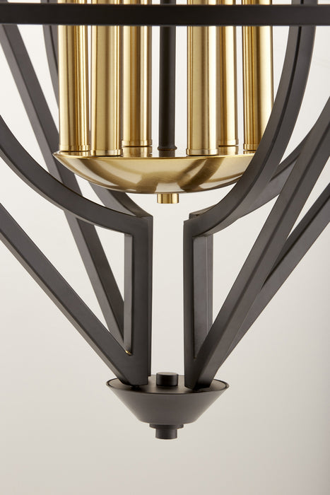 Six Light Pendant in Noir finish