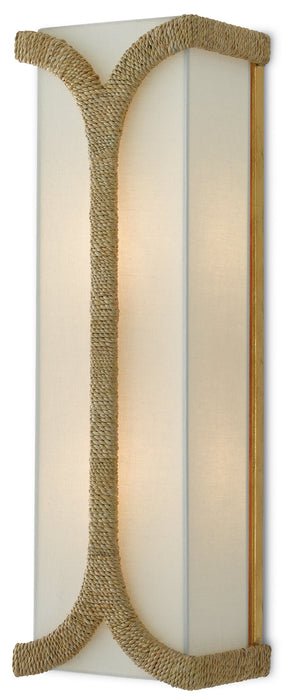Currey and Company - 5000-0109 - Two Light Wall Sconce - Natural/Dark Contemporary Gold Leaf