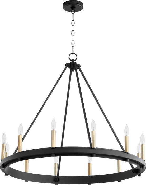 12 Light Chandelier from the Aura collection in Noir finish