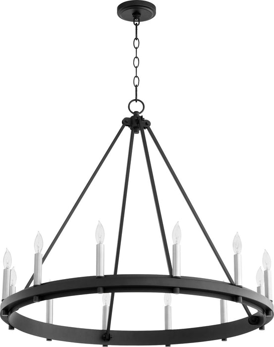 12 Light Chandelier from the Aura collection in Noir finish