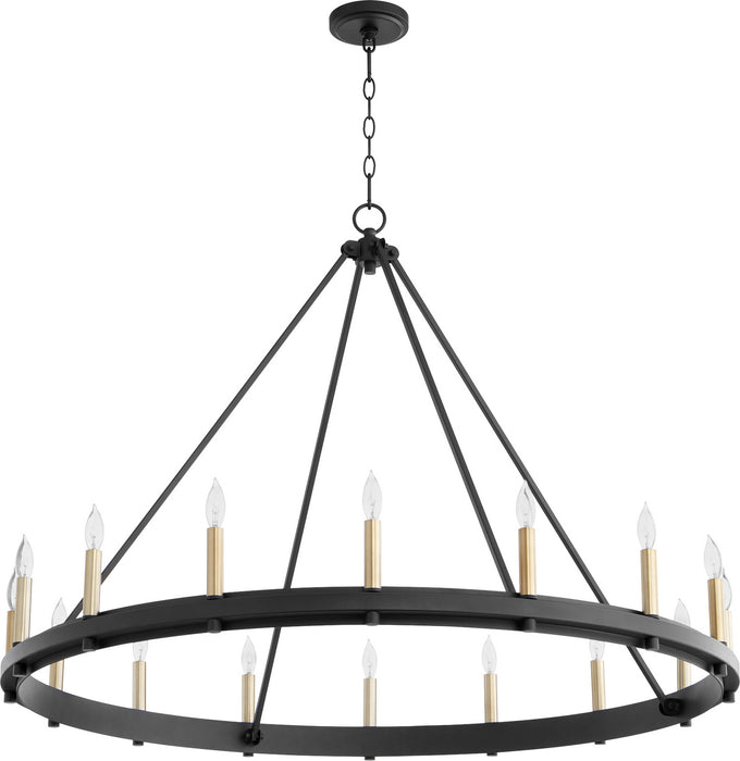 16 Light Chandelier from the Aura collection in Noir finish
