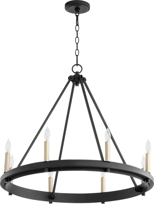 Eight Light Chandelier from the Aura collection in Noir finish