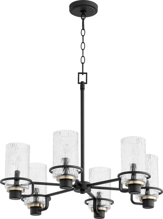 Six Light Chandelier from the Lazo collection in Noir finish