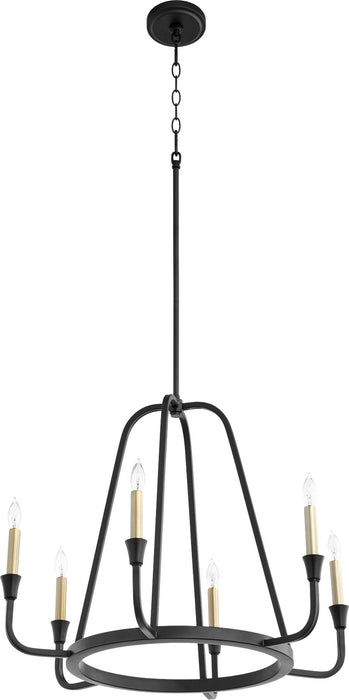 Six Light Chandelier from the Marquee collection in Noir finish
