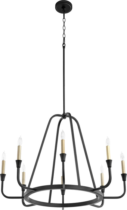 Eight Light Chandelier from the Marquee collection in Noir finish
