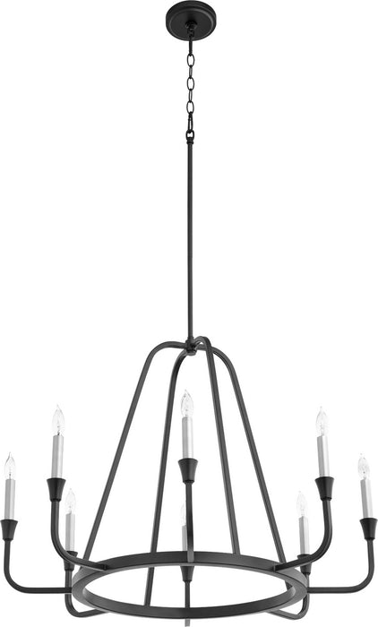 Eight Light Chandelier from the Marquee collection in Noir finish