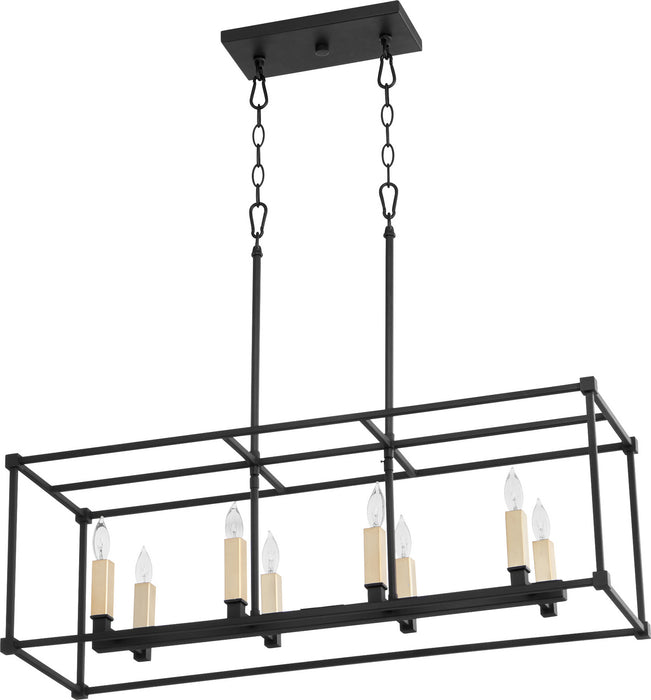 Eight Light Pendant from the Olympus collection in Noir finish