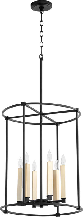 Six Light Entry Pendant from the Olympus collection in Noir finish
