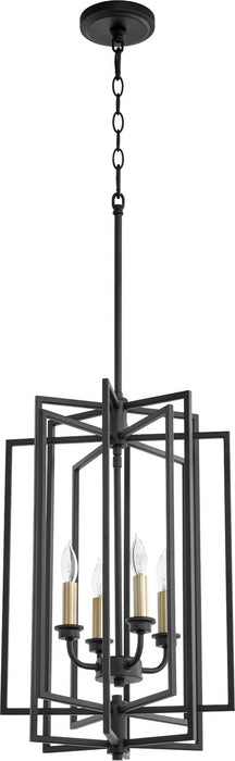 Four Light Entry Pendant from the Hammond collection in Noir finish