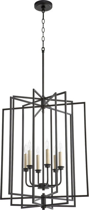 Six Light Entry Pendant from the Hammond collection in Noir finish