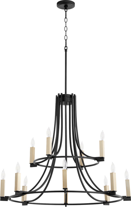 12 Light Chandelier from the Olympus collection in Noir finish