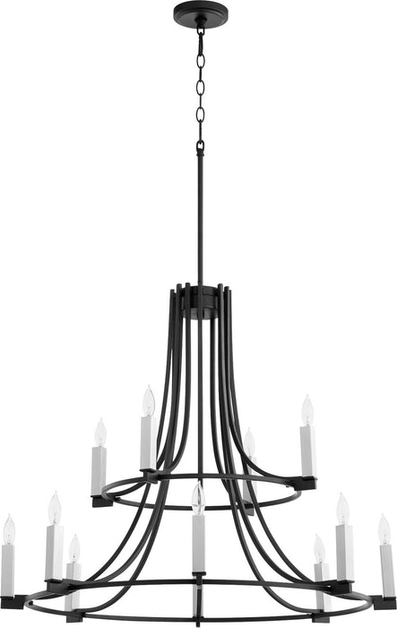 12 Light Chandelier from the Olympus collection in Noir finish