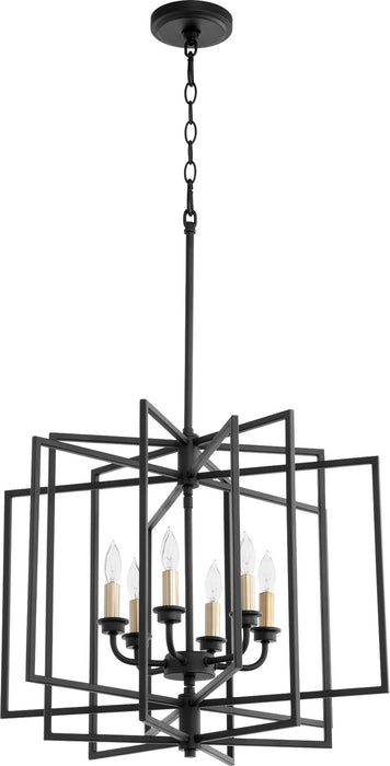 Six Light Pendant from the Hammond collection in Noir finish