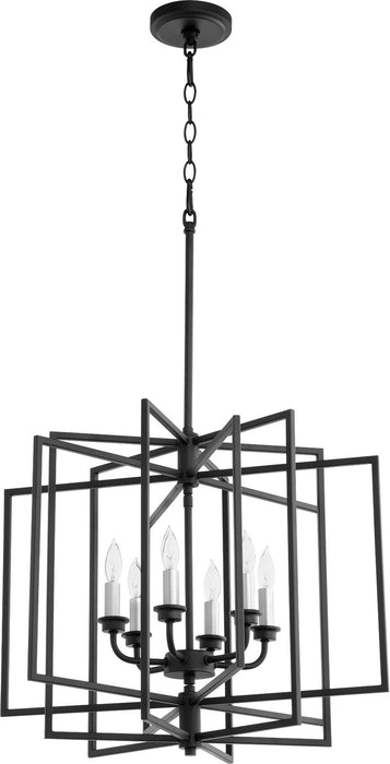 Six Light Pendant from the Hammond collection in Noir finish