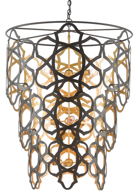 Currey and Company - 9000-0381 - Nine Light Chandelier - Bronze Gold/Contemporary Gold Leaf