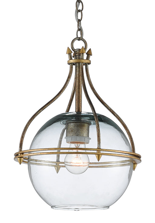 Currey and Company - 9000-0382 - One Light Pendant - Antique Silver Leaf/Contemporary Gold Leaf