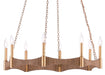 Currey and Company - 9000-0402 - Eight Light Chandelier - Natural/Dark Contemporary Gold Leaf