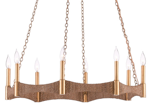Currey and Company - 9000-0402 - Eight Light Chandelier - Natural/Dark Contemporary Gold Leaf