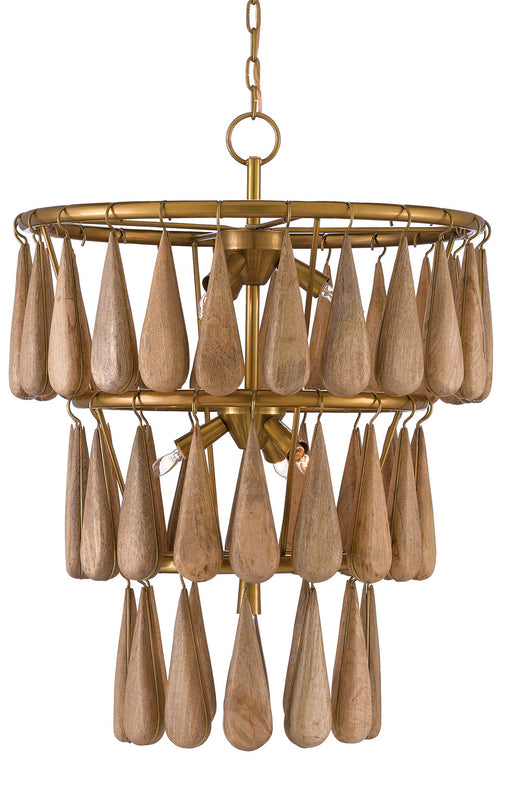Currey and Company - 9000-0406 - Seven Light Chandelier - Vintage Brass/Natural