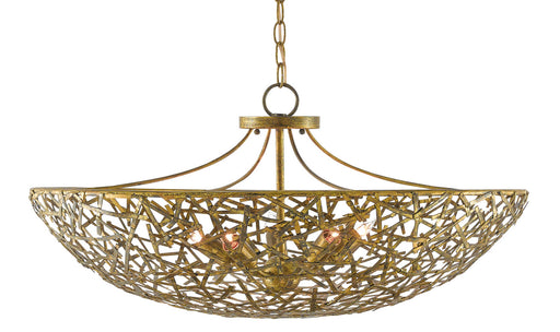 Currey and Company - 9000-0430 - Five Light Chandelier - Hand Rubbed Gold Leaf