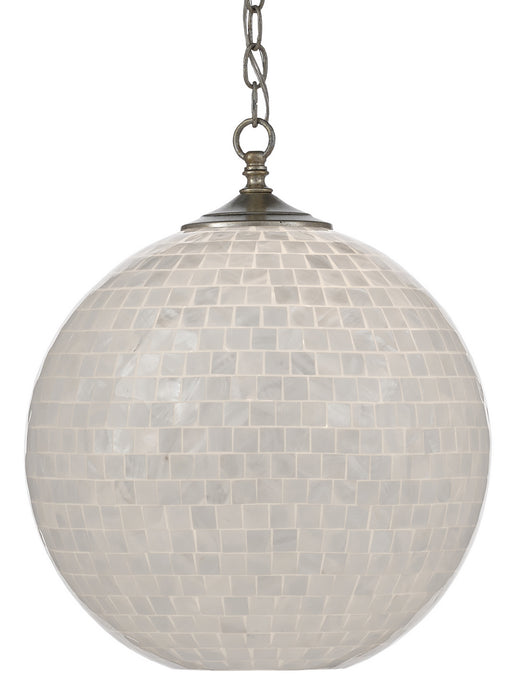 Currey and Company - 9000-0435 - One Light Pendant - Pearl/Antique Silver Leaf