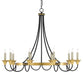 Currey and Company - 9000-0474 - Ten Light Chandelier - Washed Black/Contemporary Gold Leaf