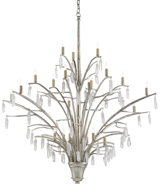 Currey and Company - 9000-0508 - 21 Light Chandelier - Contemporary Silver Leaf/Natural